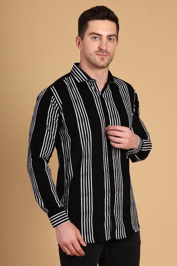 Black_Cotton_Long_Shirt_For_Men