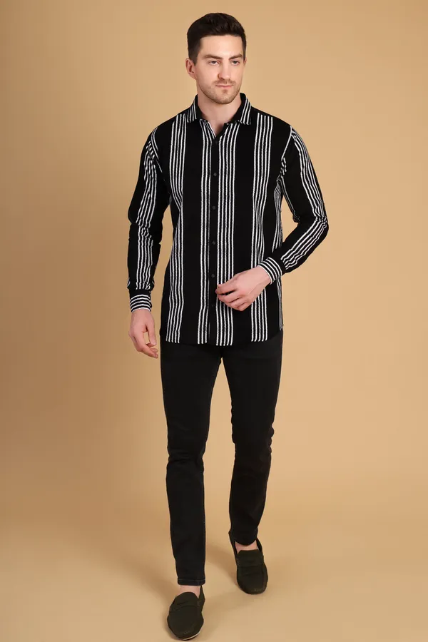 Black_Cotton_Long_Shirt_For_Men
