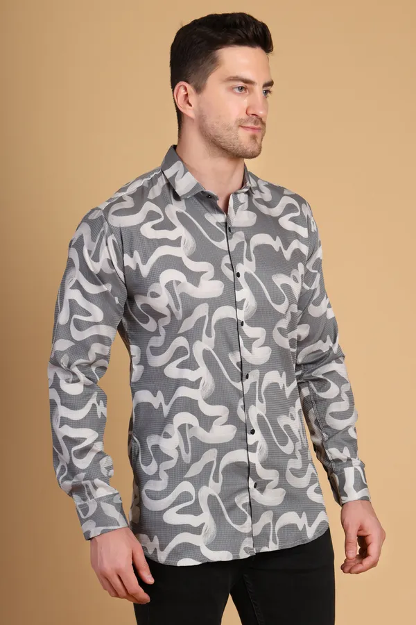 Gray_Cotton__Long_Shirt_For_Men