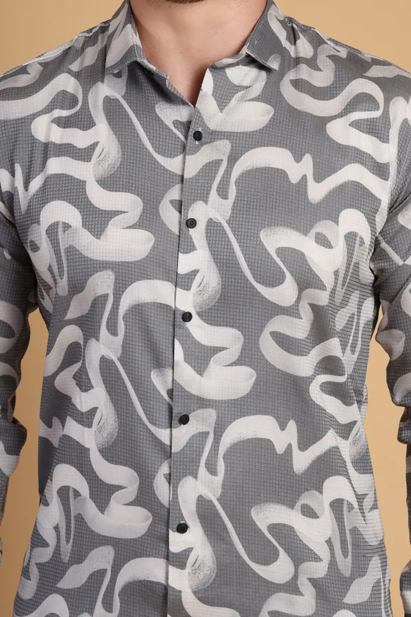 Gray_Cotton__Long_Shirt_For_Men