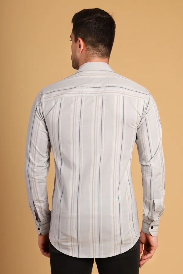 Light_Grey_Cotton_Long_Shirt_For_Men