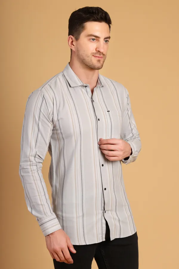 Light_Grey_Cotton_Long_Shirt_For_Men