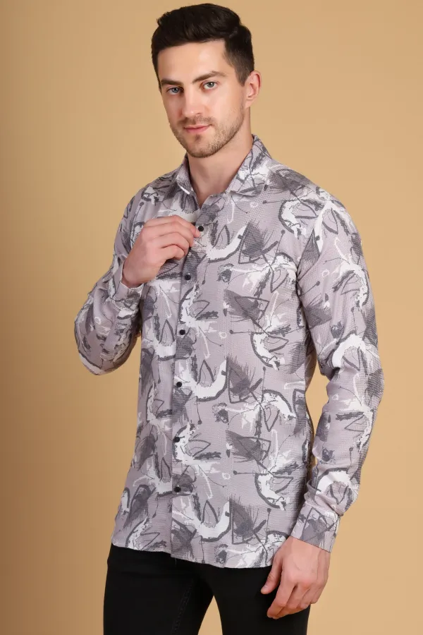 Gray_Cotton_Long_Shirt_For_Men