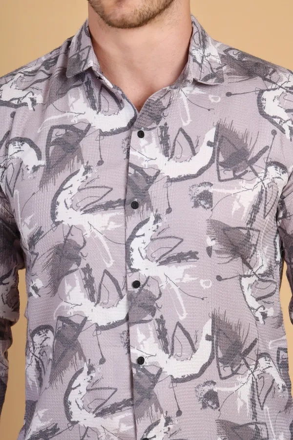 Gray_Cotton_Long_Shirt_For_Men
