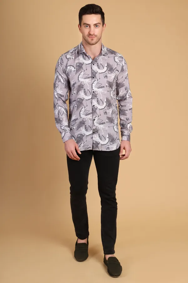 Gray_Cotton_Long_Shirt_For_Men