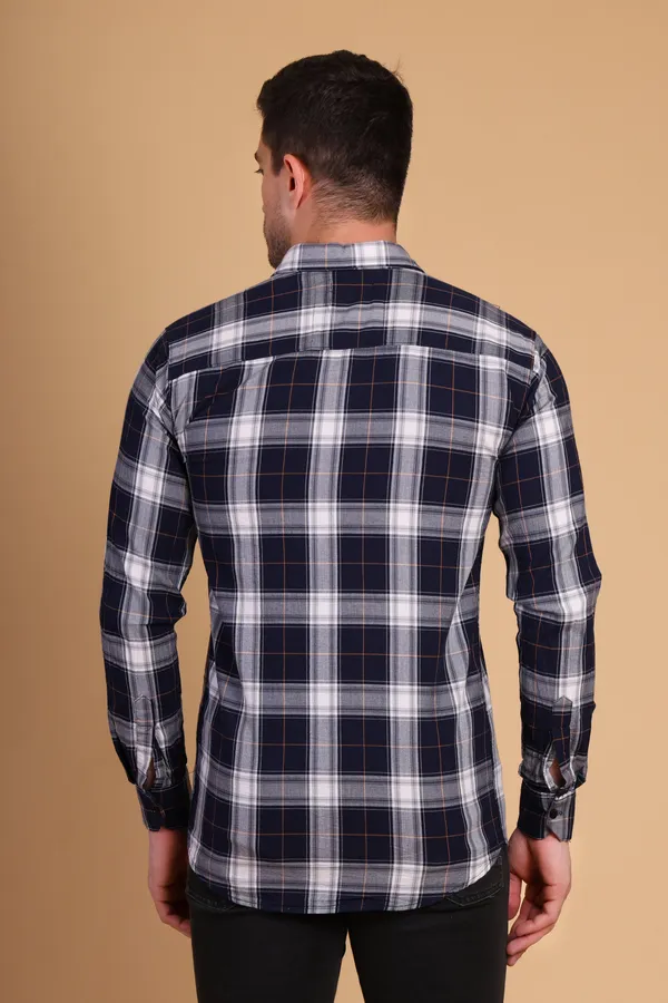 Blue_Cotton__Long_Shirt_For_Men
