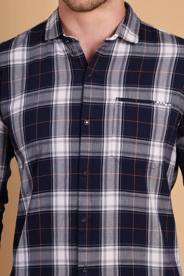 Blue_Cotton__Long_Shirt_For_Men