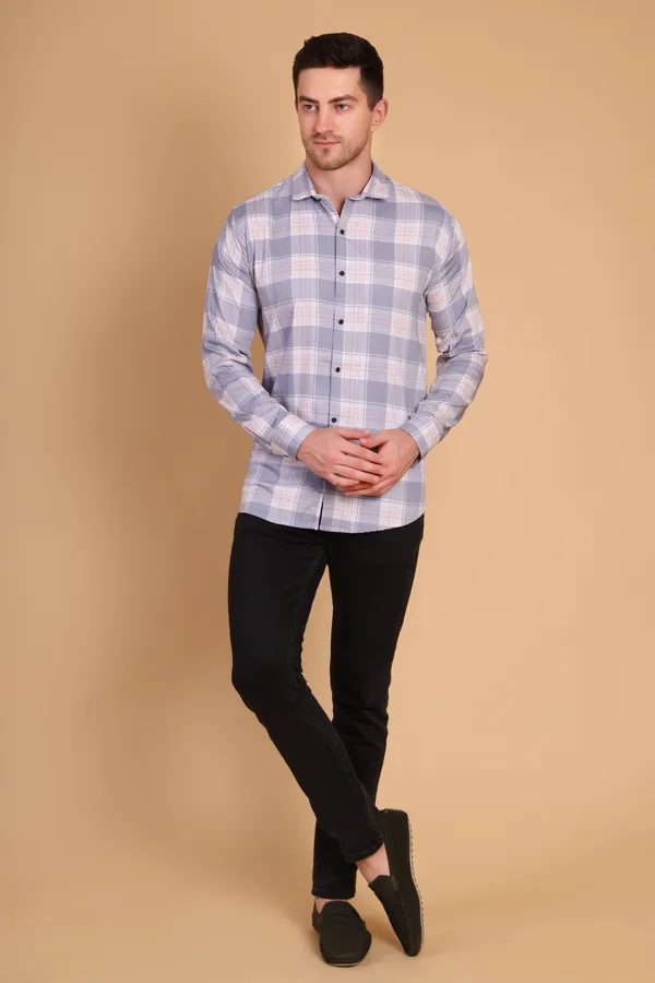 Gray_Cotton_Long_Shirt_For_Men