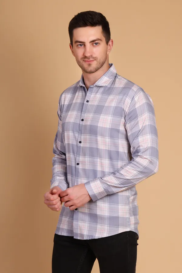 Gray_Cotton_Long_Shirt_For_Men