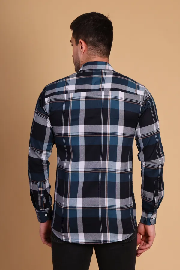 Blue_Cotton_Long_Shirt_For_Men
