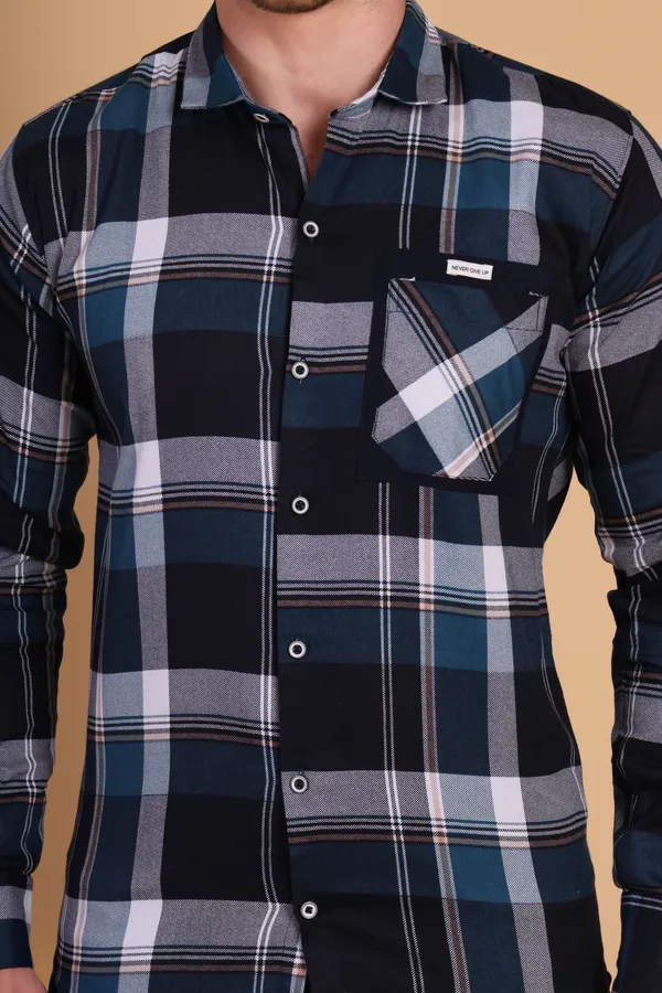 Blue_Cotton_Long_Shirt_For_Men