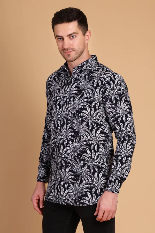 Black_Cotton_Long_Shirt_For_Men