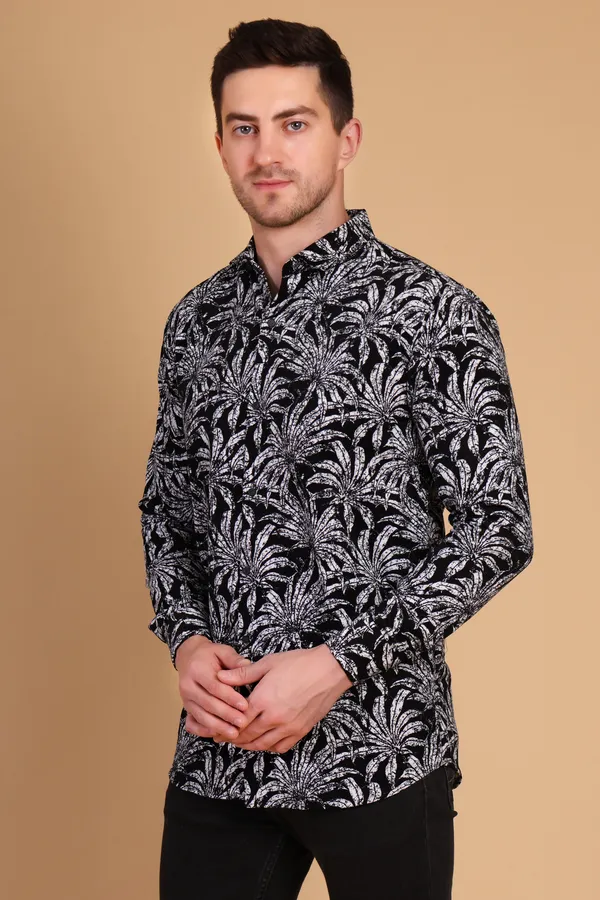 Black_Cotton_Long_Shirt_For_Men