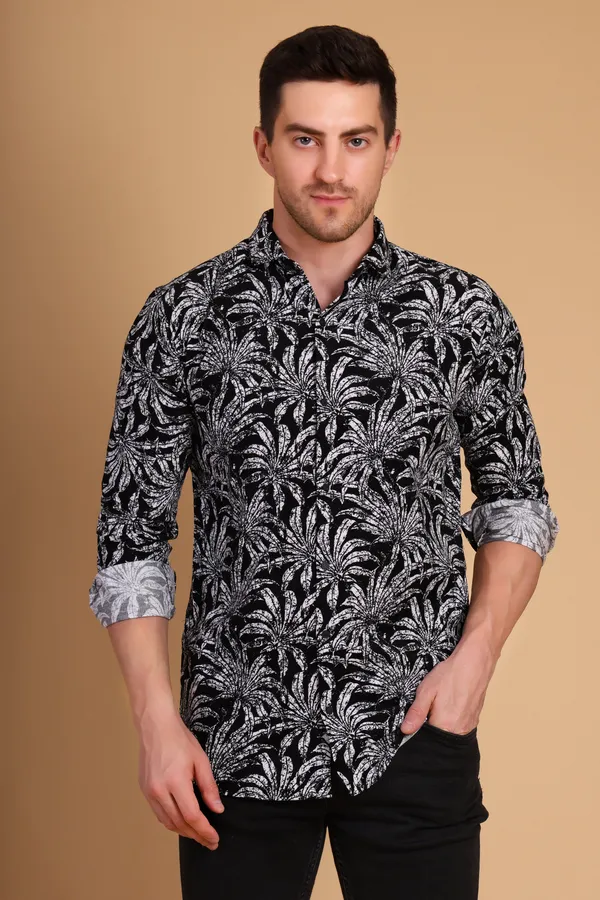 Black_Cotton_Long_Shirt_For_Men