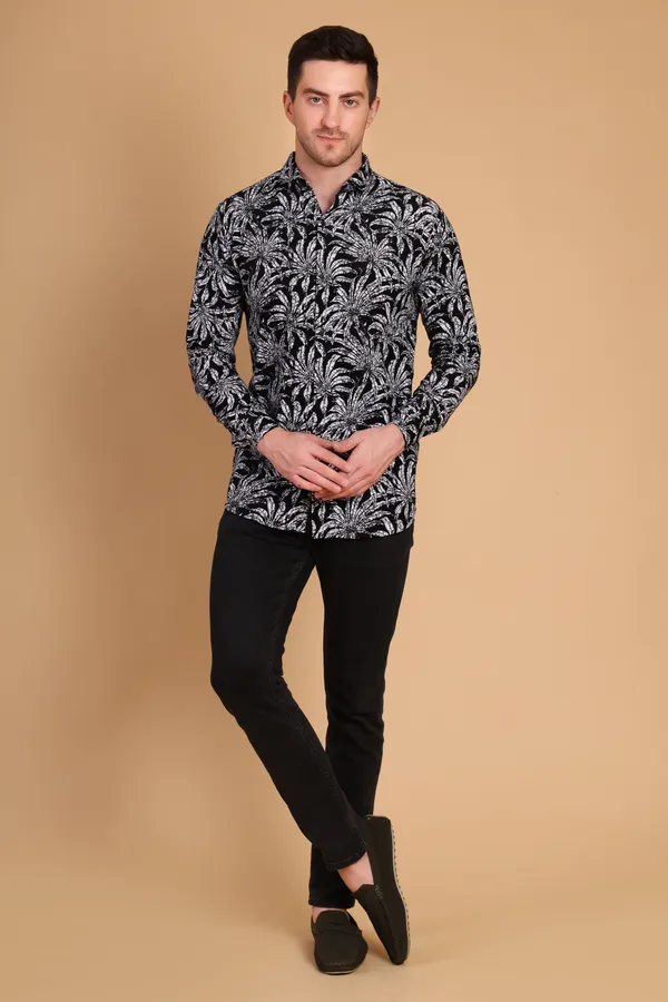 Black_Cotton_Long_Shirt_For_Men