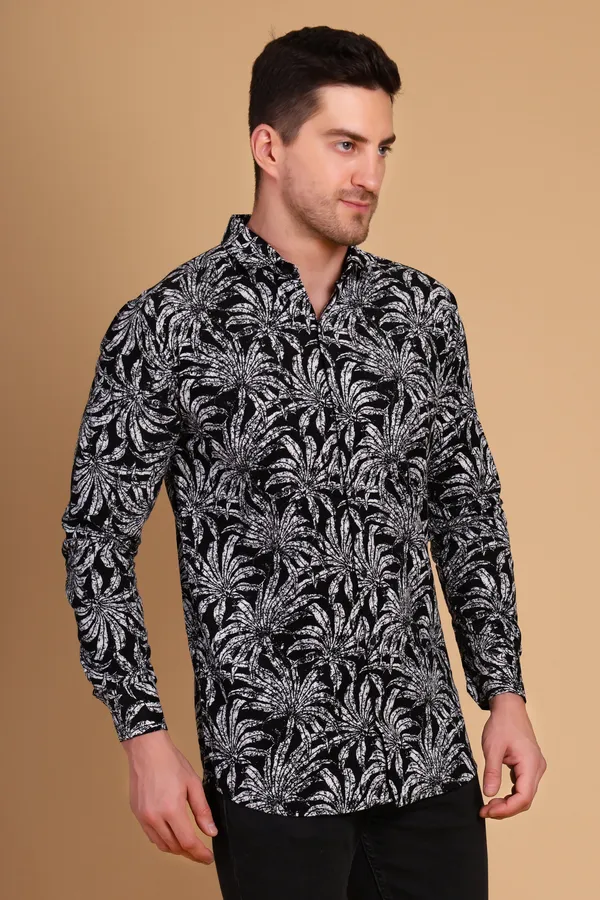 Black_Cotton_Long_Shirt_For_Men