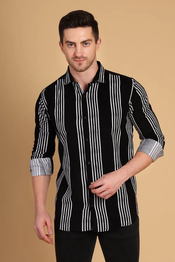 Black_Cotton_Long_Shirt_For_Men