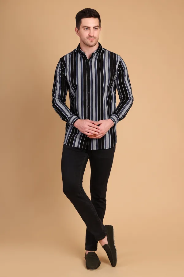 Blue_Cotton__Long_Shirt_For_Men