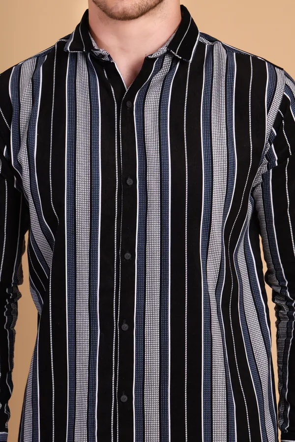 Blue_Cotton__Long_Shirt_For_Men