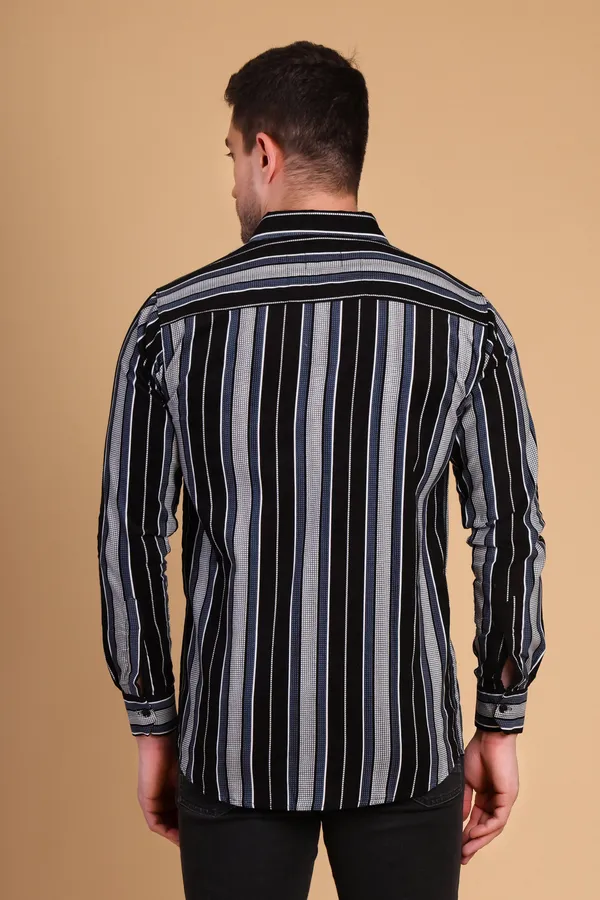 Blue_Cotton__Long_Shirt_For_Men