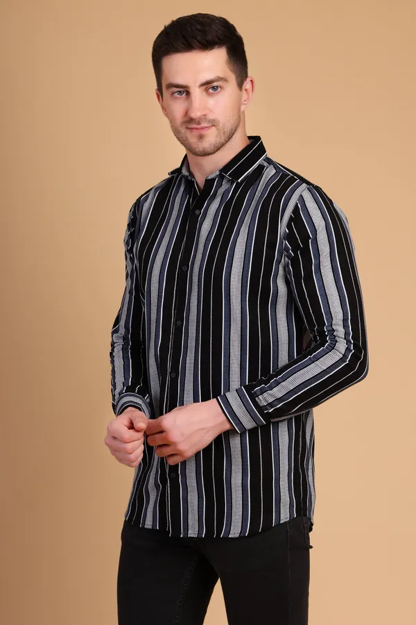 Blue_Cotton__Long_Shirt_For_Men