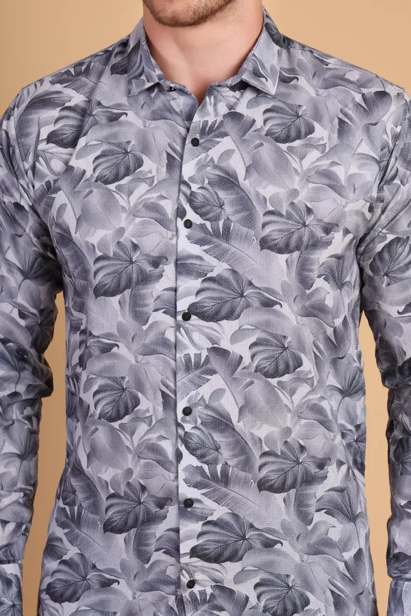 Light_Grey_Cotton__Long_Shirt_For_Men