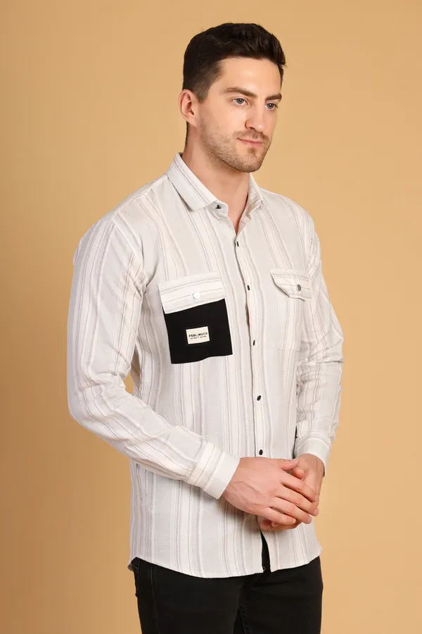 Light_Pink_Cotton__Long;_Medium_Shirt_For_Men