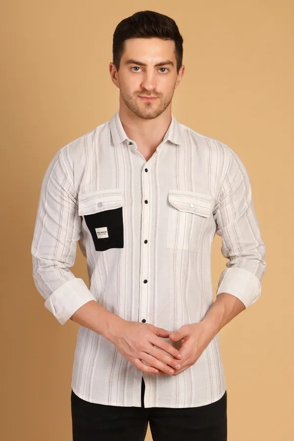 Light_Pink_Cotton__Long;_Medium_Shirt_For_Men