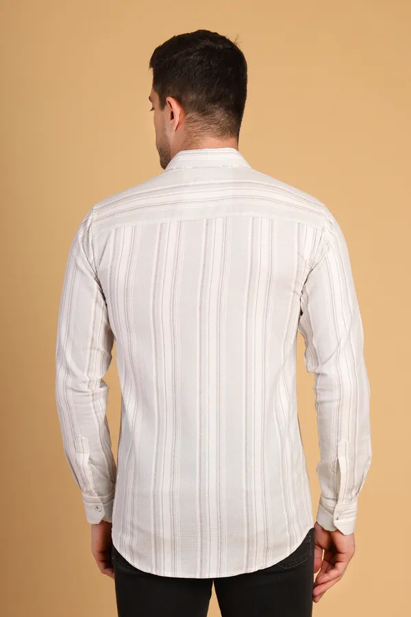 Light_Pink_Cotton__Long;_Medium_Shirt_For_Men