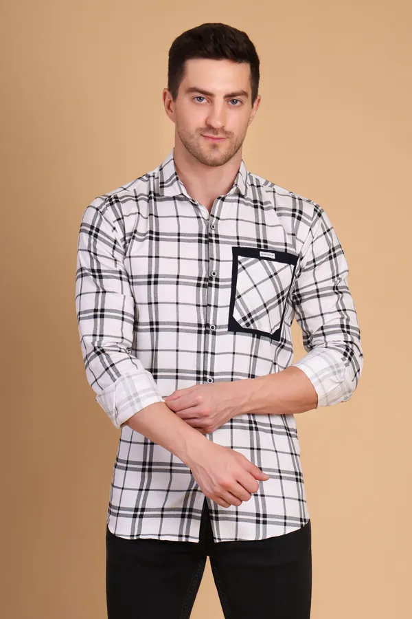 White_Cotton_Long_Shirt_For_Men