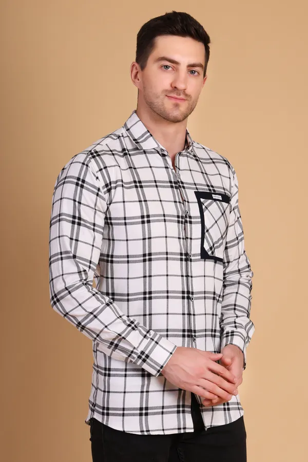 White_Cotton_Long_Shirt_For_Men