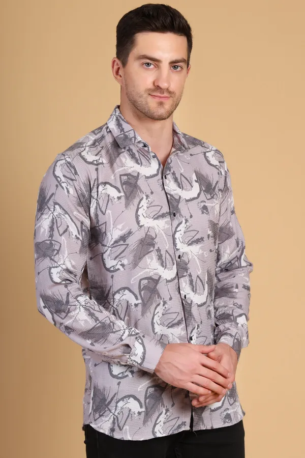Gray_Cotton_Long_Shirt_For_Men