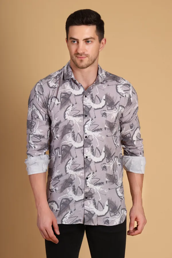 Gray_Cotton_Long_Shirt_For_Men