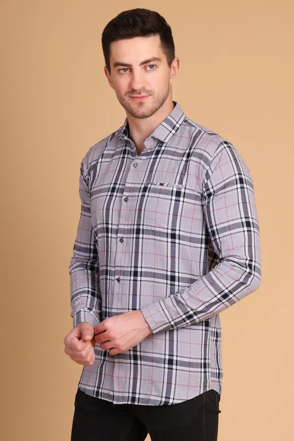 Gray_Cotton_Long_Shirt_For_Men