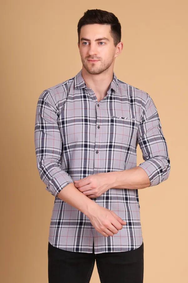 Gray_Cotton_Long_Shirt_For_Men