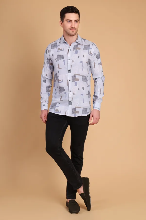 Gray_Cotton_Long_Shirt_For_Men