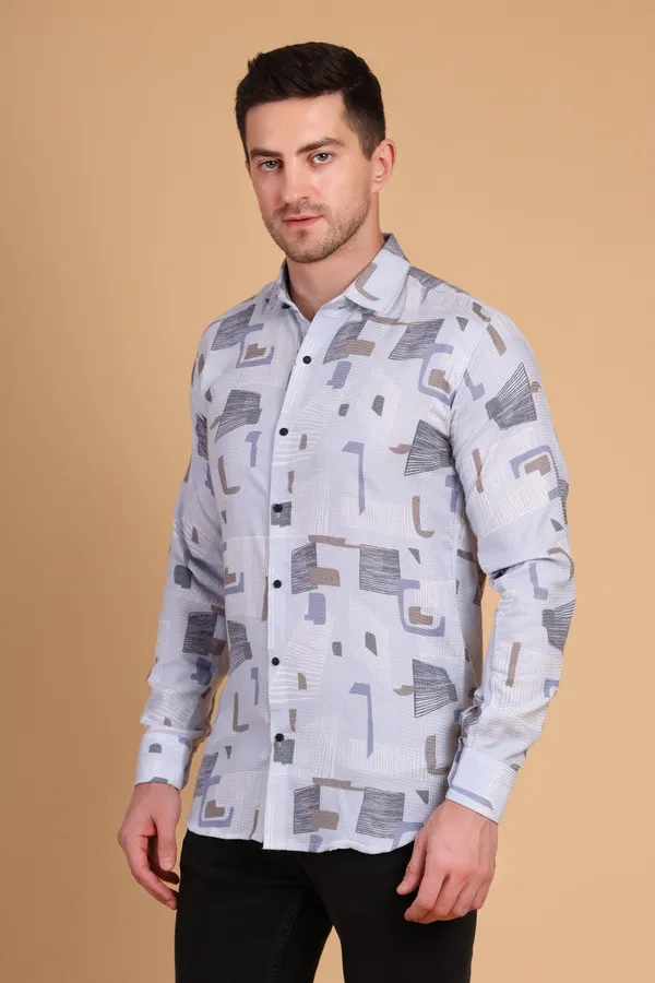 Gray_Cotton_Long_Shirt_For_Men