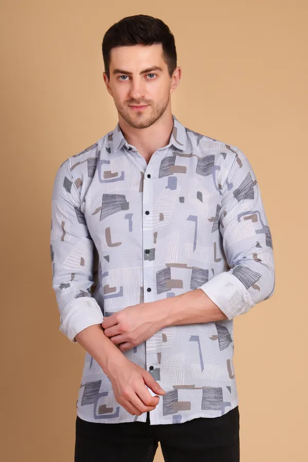 Gray_Cotton_Long_Shirt_For_Men