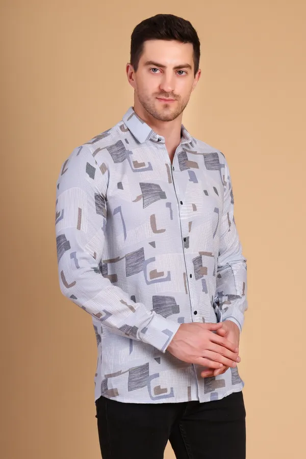Gray_Cotton_Long_Shirt_For_Men
