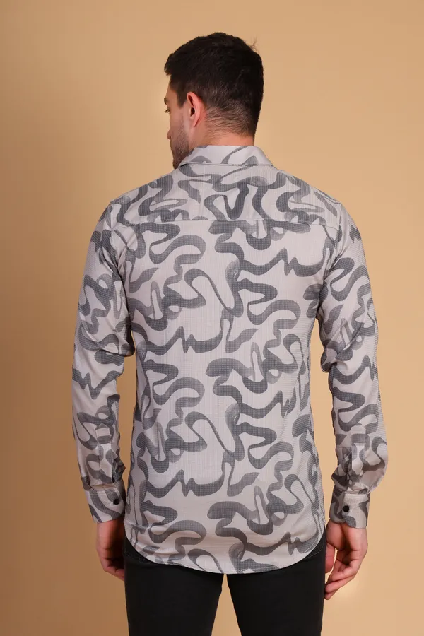 Silver_Cotton_Long_Shirt_For_Men