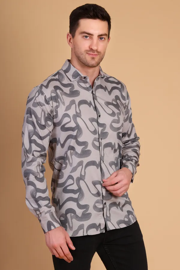 Silver_Cotton_Long_Shirt_For_Men