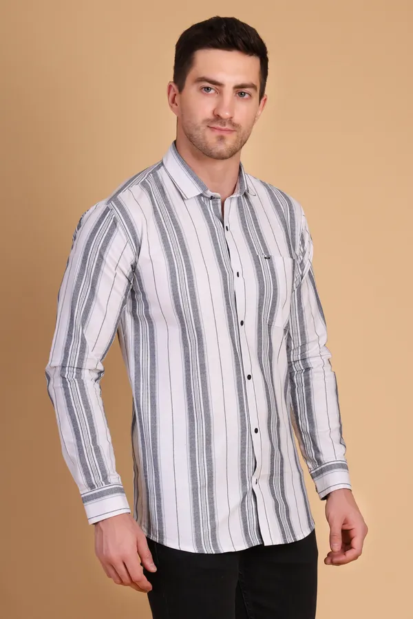 White_Cotton__Long_Shirt_For_Men