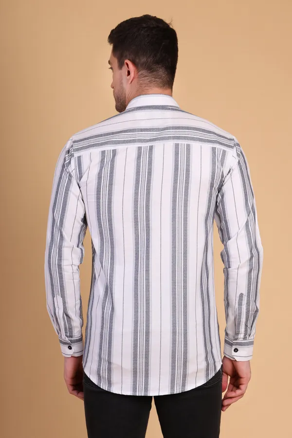 White_Cotton__Long_Shirt_For_Men