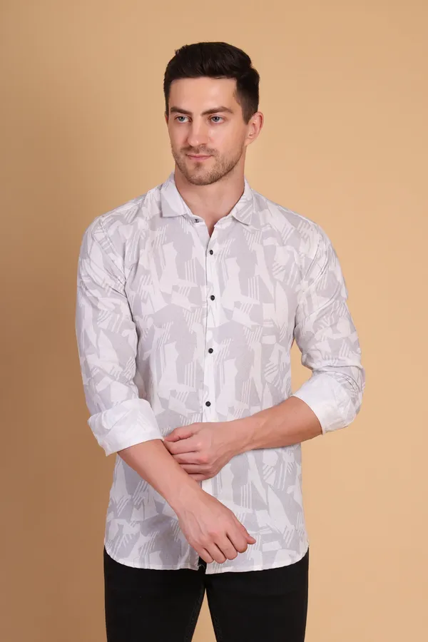 Light_Grey_Cotton_Long_Shirt_For_Men