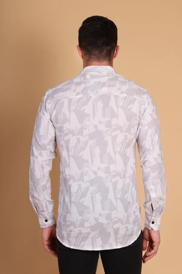 Light_Grey_Cotton_Long_Shirt_For_Men