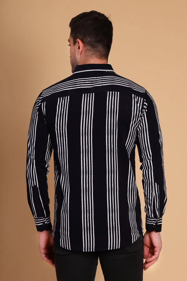 Navy_Blue_Cotton_Long_Shirt_For_Men