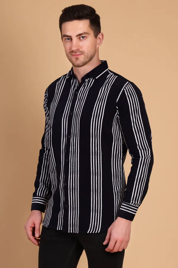 Navy_Blue_Cotton_Long_Shirt_For_Men