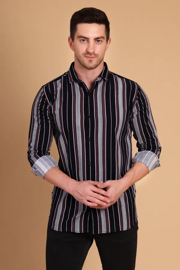 Black_Cotton_Long_Shirt_For_Men
