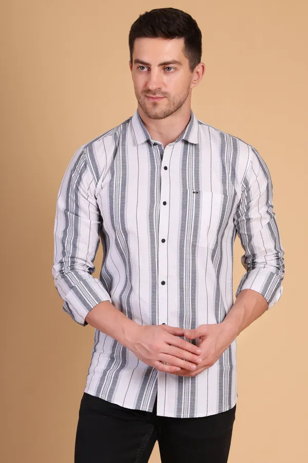 White_Cotton__Long_Shirt_For_Men