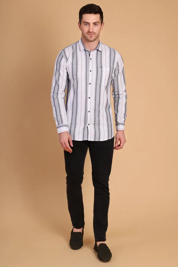 White_Cotton__Long_Shirt_For_Men